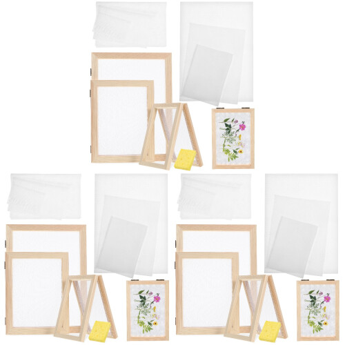 3Set Kit Manuale Per Carta Con in Legno Vari E Materiali 1