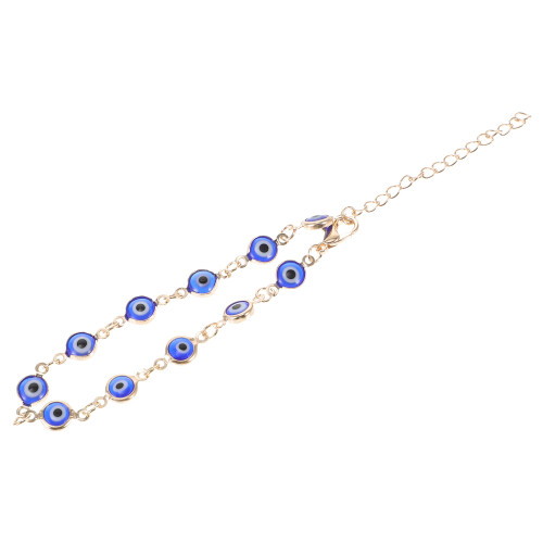2Pz Braccialetti Occhio Malocchio Adjustable Catena Dorato