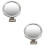 2Pz Specchi Bagno Antinebbia Argento Con Gancio Per 5