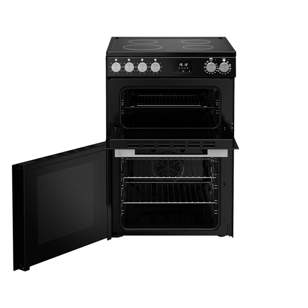 Belling Vision 444412050 60E 60Cm Electric Ceramic & Steel Double Cooker Black/Silver