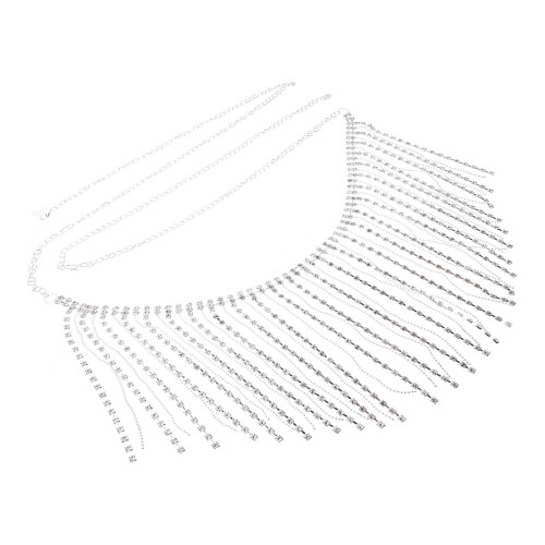 2Pz Catena Vita Cristallo Nappe Argento Per Spiaggia E Serate 1