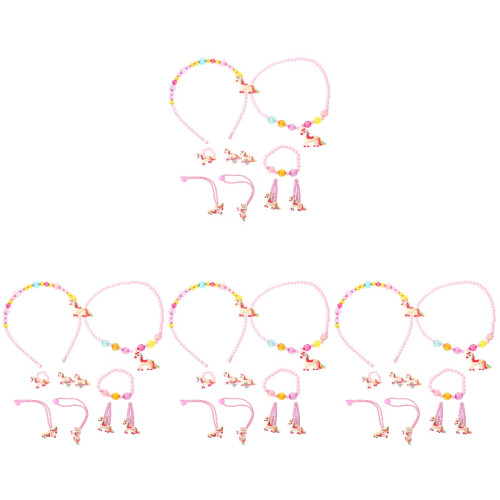 4Set Gioielli Rosa Per , Collana E Bracciali Per Uso Decorativo 2