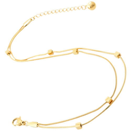 4Pz Braccialetti Cavigliera Oro Strati Per 1