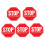 Sticker Rosso Segnaletica Distanziamento Per Pubblici 1