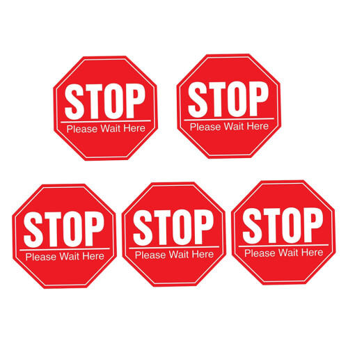 Sticker Rosso Segnaletica Distanziamento Per Pubblici