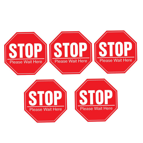 Sticker Rosso Segnaletica Distanziamento Per Pubblici 2