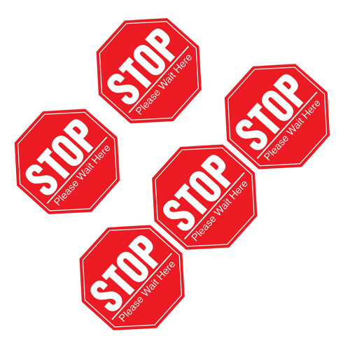 Sticker Rosso Segnaletica Distanziamento Per Pubblici 1