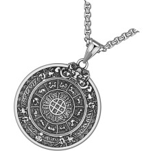 5Szt Srebrny Naszyjnik Męski Retro Z Chińskim Znakiem Zodiaku