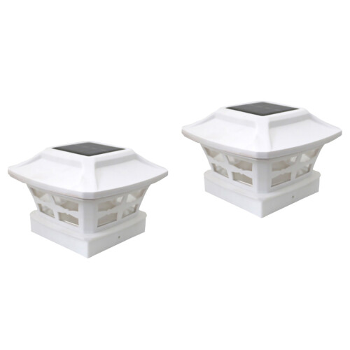 2Szt Solar Pillar Lighting Biała Ogrodowa Na 2