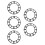 5Pcs Modern Black Acrylic Mirror Wall Clock Decals with Roman Numerals 6