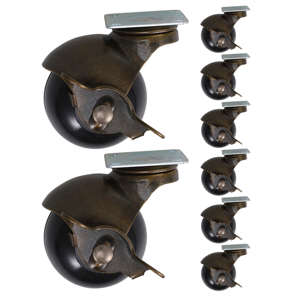 8Szt Meblowe KółKa MosiężNe Z Hamulcem Obrotowe W Stylu Retro-image