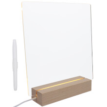 5Conjuntos Quadro Acrílico Apagável Transparente, Base De Luz
