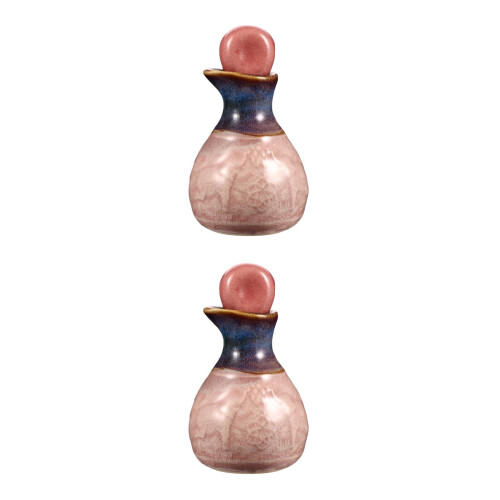 2Conjuntos Frascos De Cerâmica Rosa Para Óleos E Perfumes 2