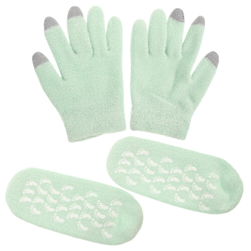 2Conjuntos Luvas Verde Gel Hidratante Para E Rachadas 2