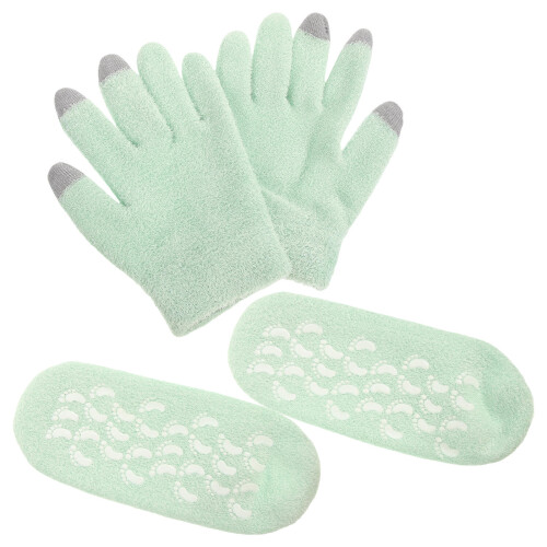 2Conjuntos Luvas Verde Gel Hidratante Para E Rachadas 1
