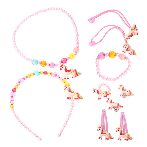 4Conjuntos Conjunto De Colares E Pulseiras Rosa Para Pequenas 2