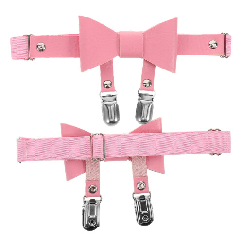 2Pares Para Coxa Rosa PU Com Design Para Estilo Doce 1