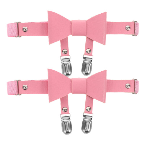2Pares Para Coxa Rosa PU Com Design Para Estilo Doce 2