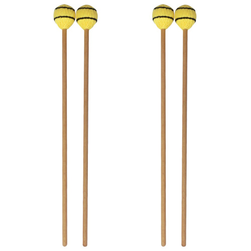 2Paare Percussion Mallets Mit Mittelhartem Nylonkopf Und Beigem Griff 1