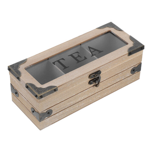 4Stk Holz Teebeutel Aufbewahrungsbox Für Tee, Und 2
