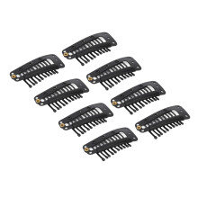 100pcs Black Hair Extension Clips 38mm 10 Teeth for DIY & Salon