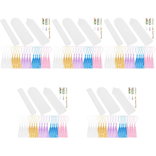 5Sets Acryl Lesezeichen Mit Dekorativen Quasten, Für 2