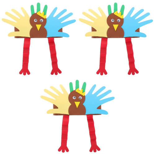 3Stk Truthahn Kinderhut Mehrfarbig Elastisch Für Thanksgiving 2