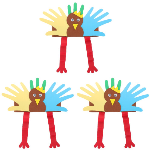 3Stk Truthahn Kinderhut Mehrfarbig Elastisch Für Thanksgiving 1