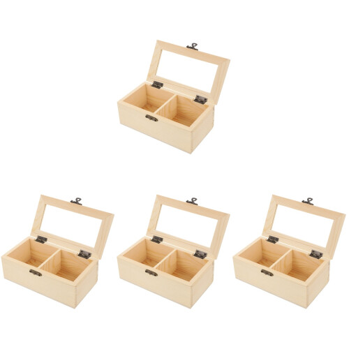 4Stk Holzbox Tee Beutelhalter Küchen Organizer Für Tee Und 1