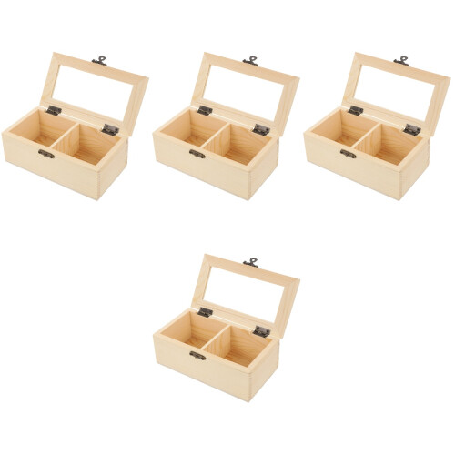 4Stk Holzbox Tee Beutelhalter Küchen Organizer Für Tee Und 2