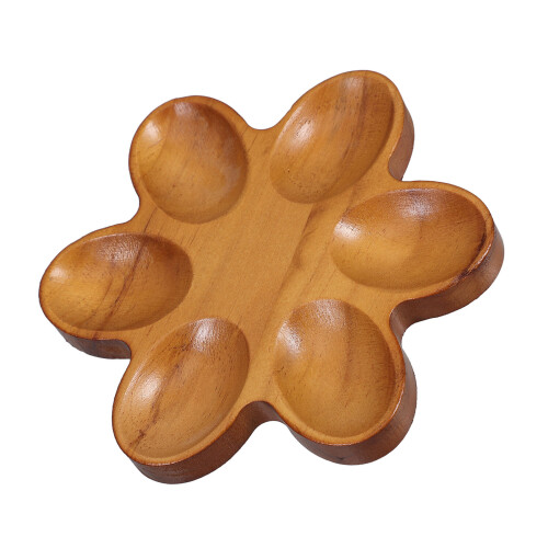 2Stk Holz Eierhalter Für Haushalt Blumenform Eierablage 2