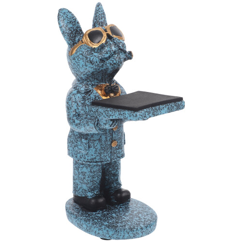 2Stk Blaue Uhrenorganizer Gips Mit Dekorativem Hundedesign 1