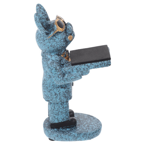 2Stk Blaue Uhrenorganizer Gips Mit Dekorativem Hundedesign 2