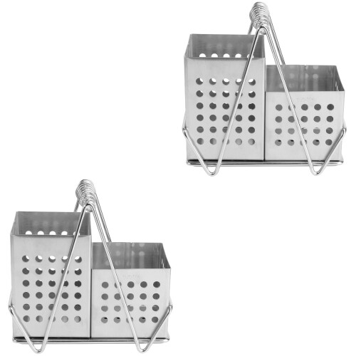 2Stk Multifunktionaler Essstäbchen- Und Besteckhalter Aus Metall 1
