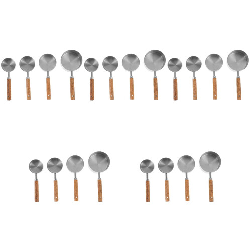 5Sets Messbecher Set Aus Und Holzgriff Für Präzises Backen 2