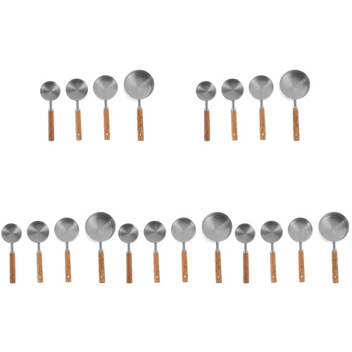 5Sets Messbecher Set Aus Und Holzgriff Für Präzises Backen 1