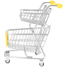 4Stk Mini Supermarkt Einkaufswagen Gelb Metall Kinder Spielzeug