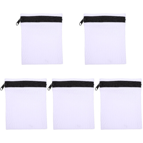 5Stk Weißes Laufarmband Handytasche Speicherbeutel Elastisch 1