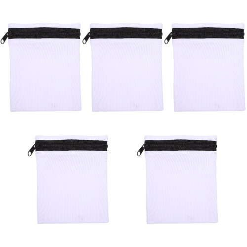 5Stk Weißes Laufarmband Handytasche Speicherbeutel Elastisch 2