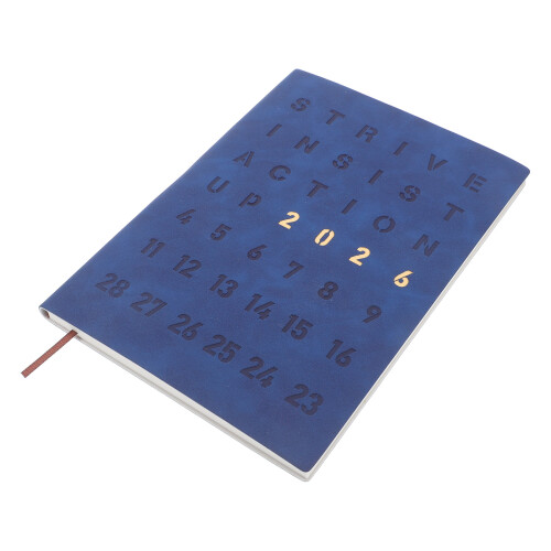 3St Donkerblauwe PU Notebook Planner 2026 Bureaukalender Zakformaat 1