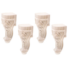 8Stk Beige Holz Beine Für Möbel Fußstützen