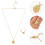4Sets Vierbladige Groene Blad Ketting Met Katteoog En 11