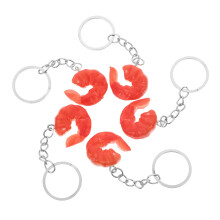 5Stk Langlebiger PVC Shrimp Schlüsselanhänger Bunt Design