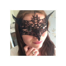 3Stk Schwarze Spitzemaske Damen Karneval Masquerade Kostüm