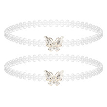 8Stk Weiße Perlengürtel Mit Elastisch Taillen Schmuck