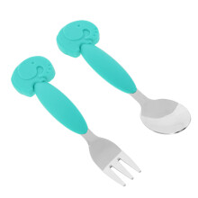 4St Baby Eetset Siliconen & Rvs Anti-Slip Training