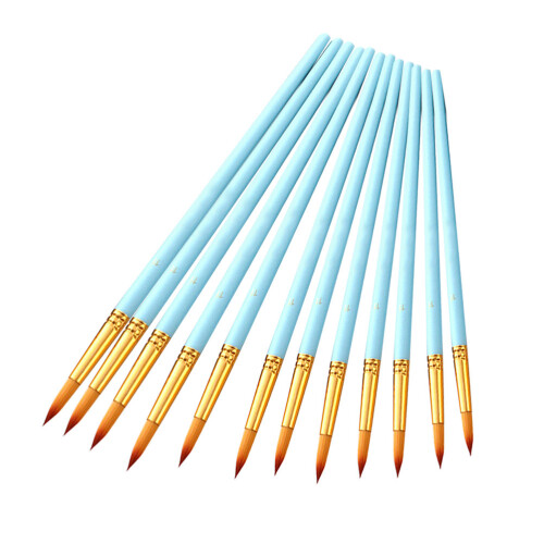 24Stk Künstler Set Blau Nylonborsten Holzgriff Tips 1