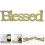 5Stk Dekoratives Holzschild Golden Rustikal Mit Blessed 10