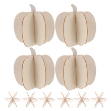 30Stk Beige Holz Kürbis Bastelornamente Für Herbstdeko