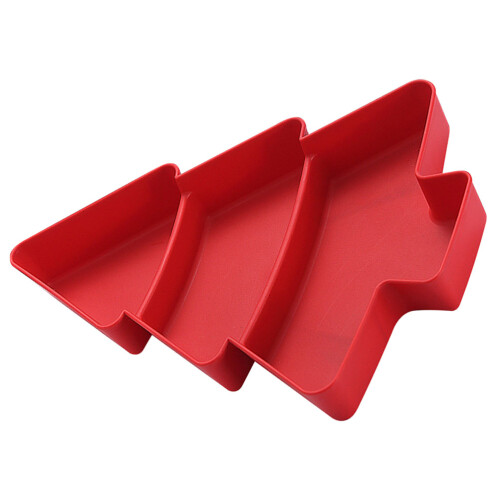 4Stk Rotes PP Snacktablett Weihnachtsbaum Snackplatte Ablage